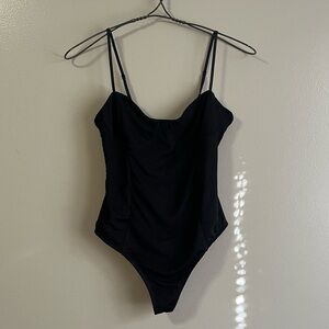 AFRM Black Bustier Thong Bodysuit Small